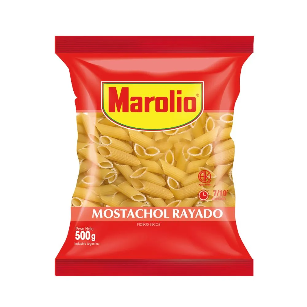 Fideos "Marolio" Mostachol liso x 500 grs