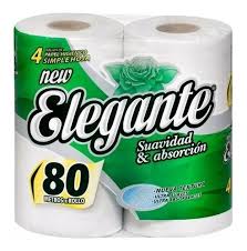 Papel Higiénico "Elegante" Hoja simple 4 rollos x 80mt